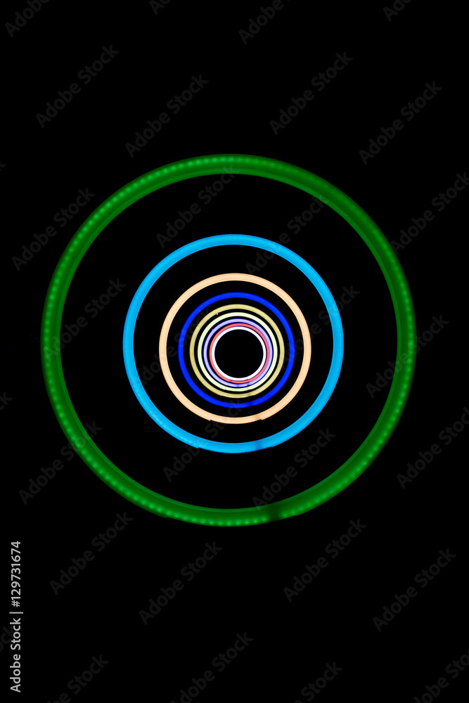 Abstract shiny colorful neon light circles Abstract shiny colorful neon light circles