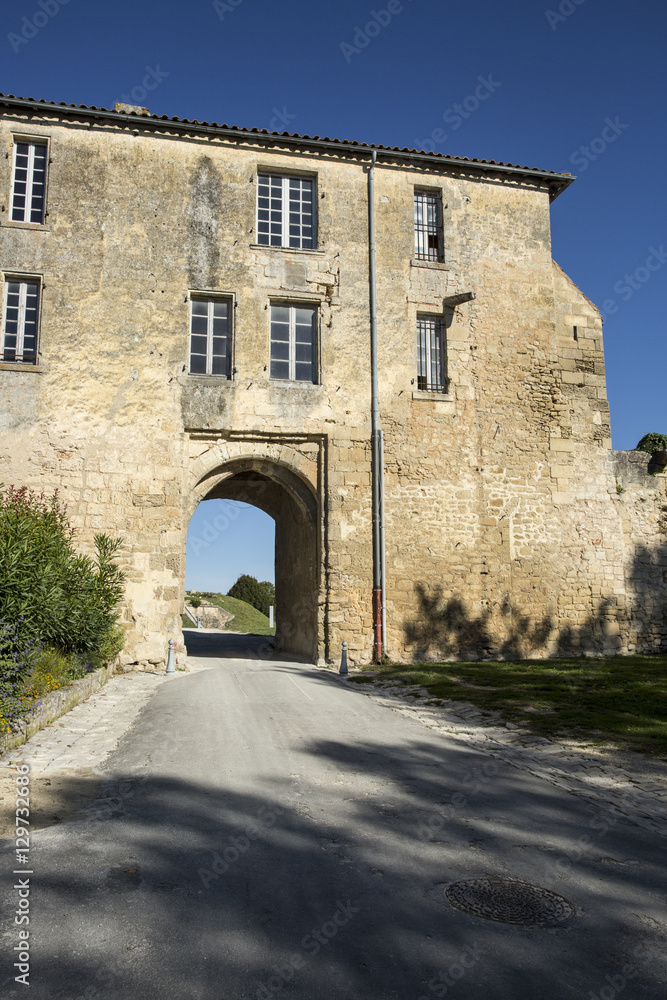 Arch entrance gate of the Blaye Citadel, Gironde, France