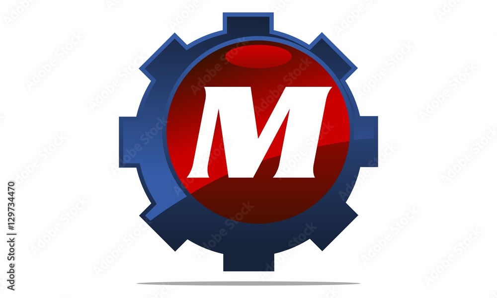 Gear Logo Letter M Gear Logo Letter M