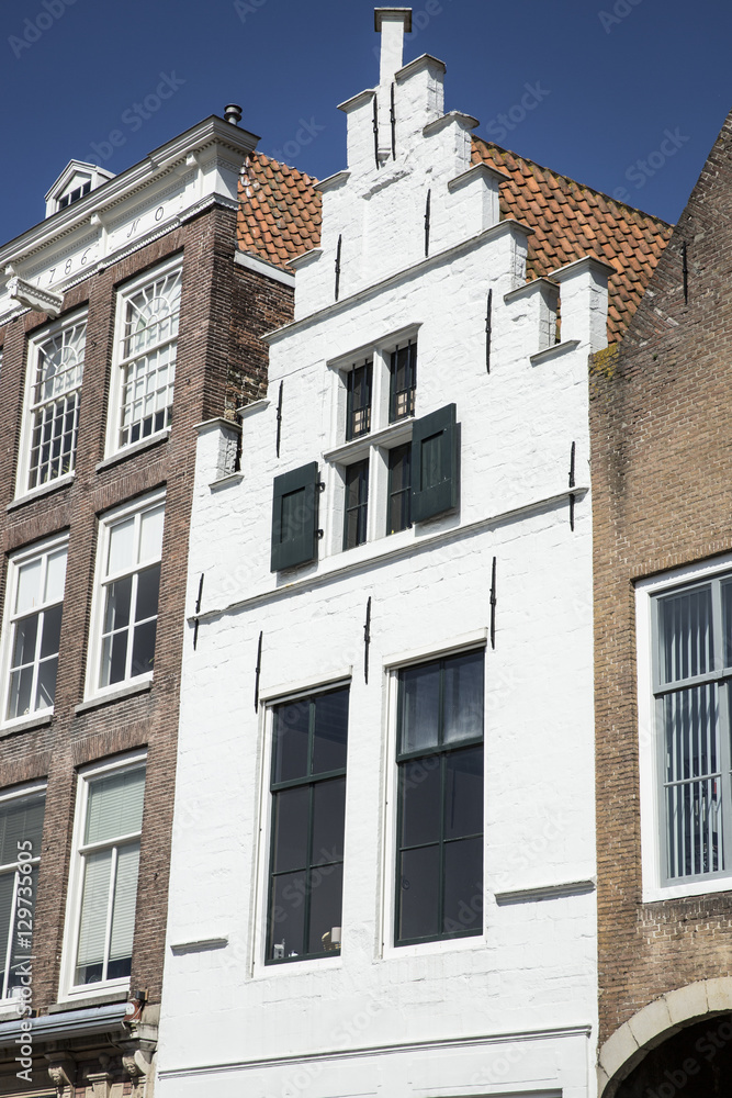 front of Old medieval Dutch gable house