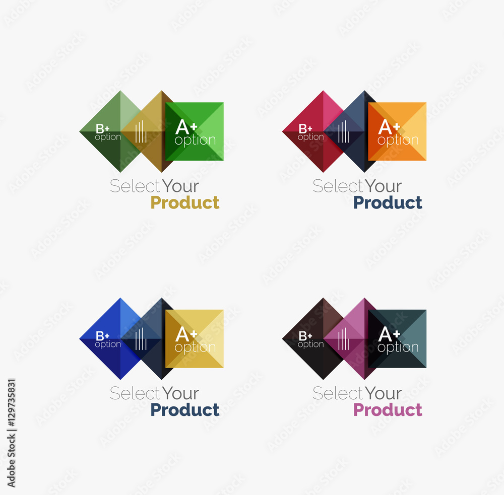 Set of square abstract background templates or infographics Set of square abstract background templates or infographics
