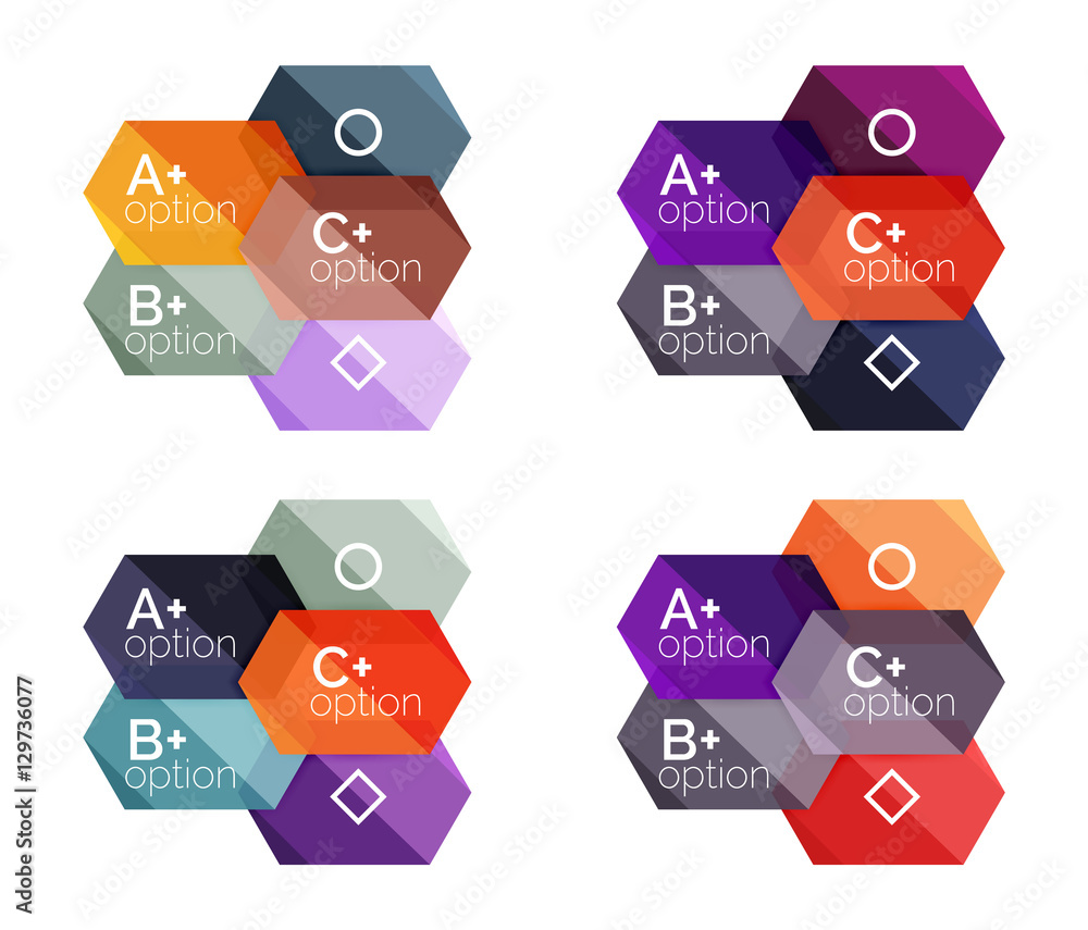 Naklejka premium Set of vector abstract infographics content boxes