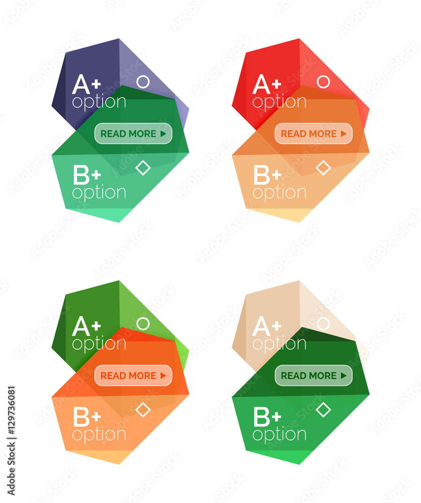 Set of vector abstract infographics content boxes Set of vector abstract infographics content boxes