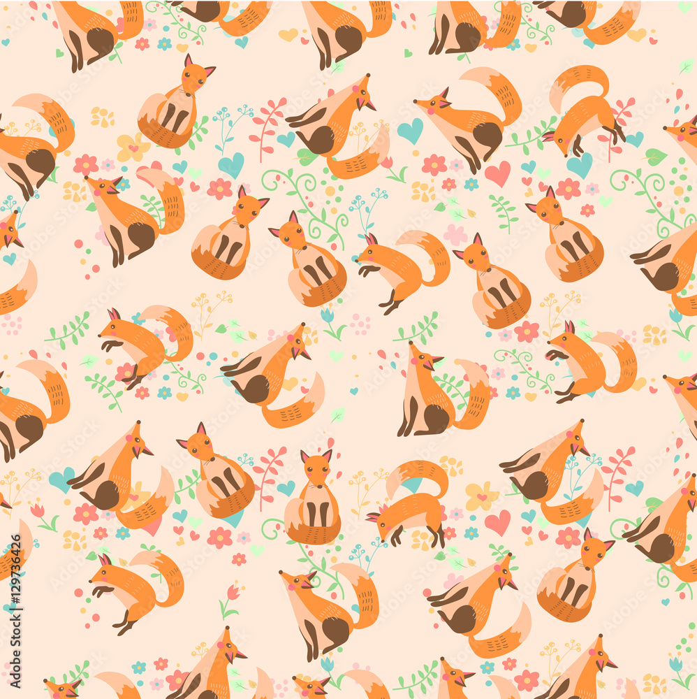 vector illustration of a cute fox