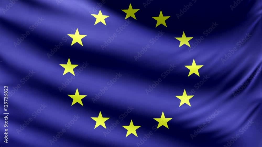 Realistic beautiful Europe Flag looping Slow 4k resolution Realistic beautiful Europe Flag looping Slow 4k resolution