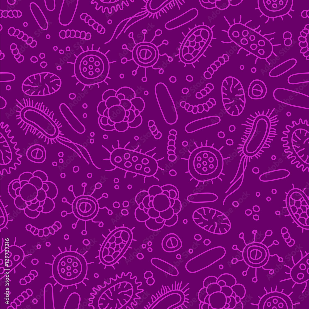 Seamless vector pattern of germs and bacteria Seamless vector pattern of germs and bacteria