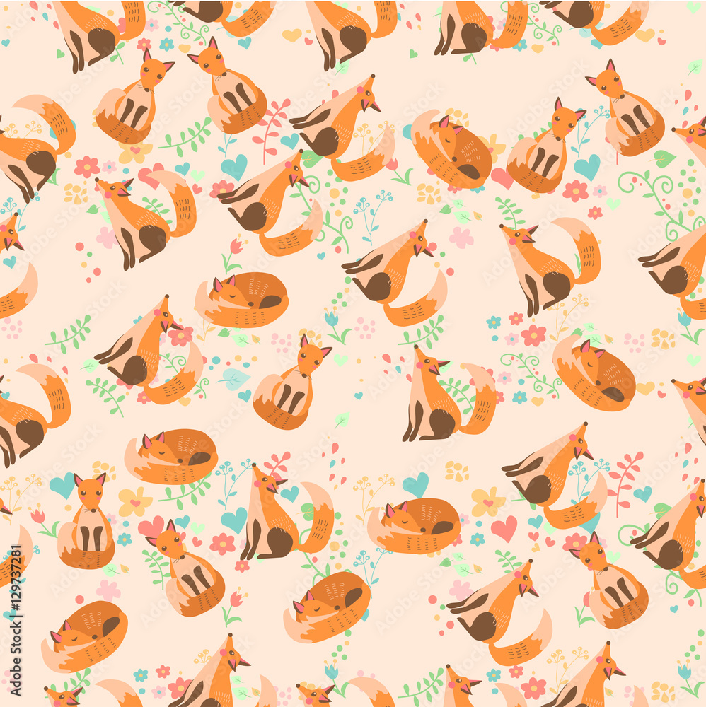 vector illustration of a cute fox vector illustration of a cute fox