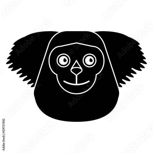 black bearded saki animal brazil pictogram vector illustration eps 10