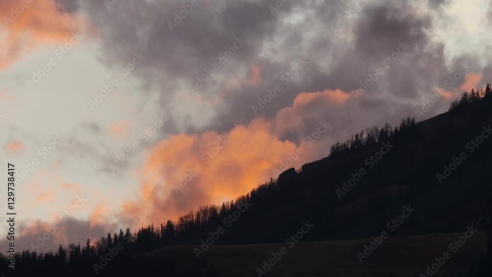 Mountain Sunset Scenic - Tree Lines Mountain Sunset Scenic - Tree Lines