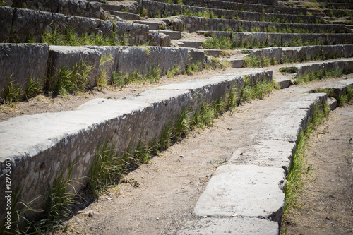 Seats at the Greek Theater in Taormina, Sicily.