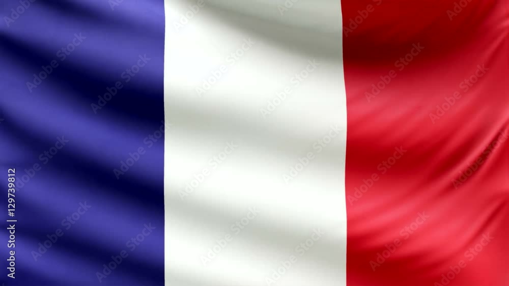 Realistic beautiful France flag looping Slow 4k resolution Realistic beautiful France flag looping Slow 4k resolution