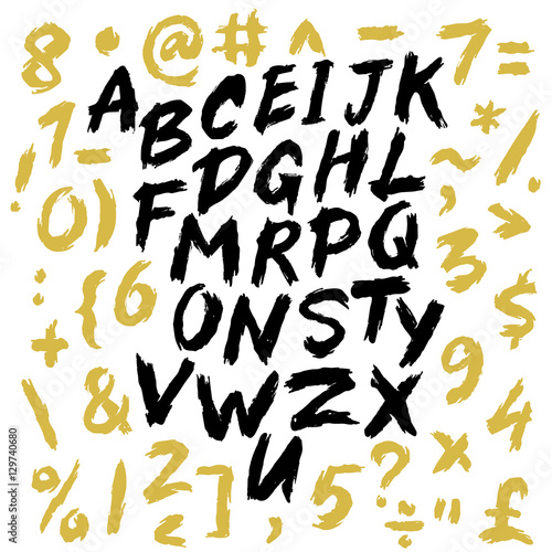 Vector alphabet. Hand drawn letters