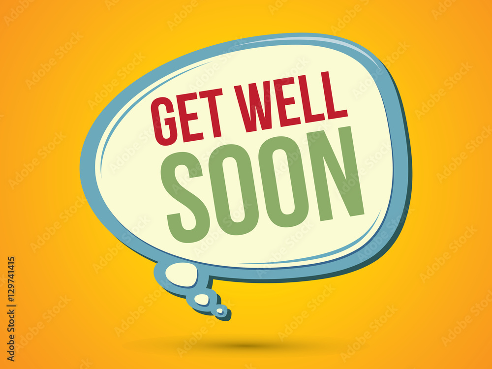 Get well soon text in balloons graphic vector. Get well soon text in balloons graphic vector.