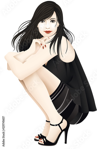 Stylish woman sitting 