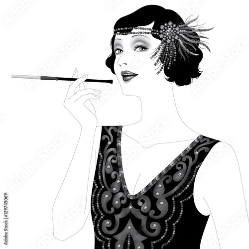 Flapper Girl black and white