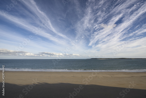Wide Angle deserted beach  Tenby