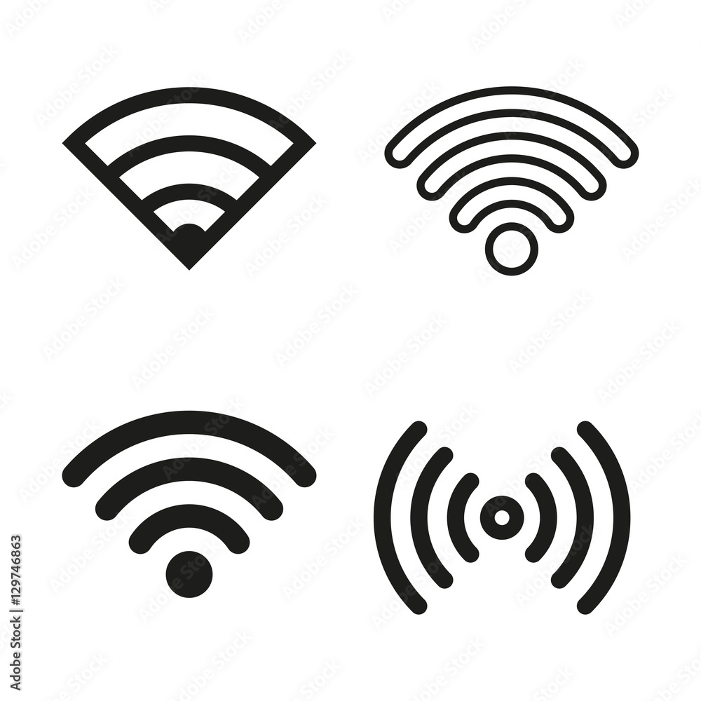 Wi-Fi icon set. Wi-Fi icon set.