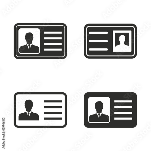 Identification card icon set.