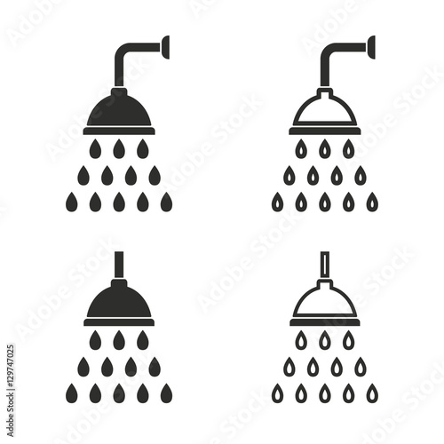 Shower icon set.