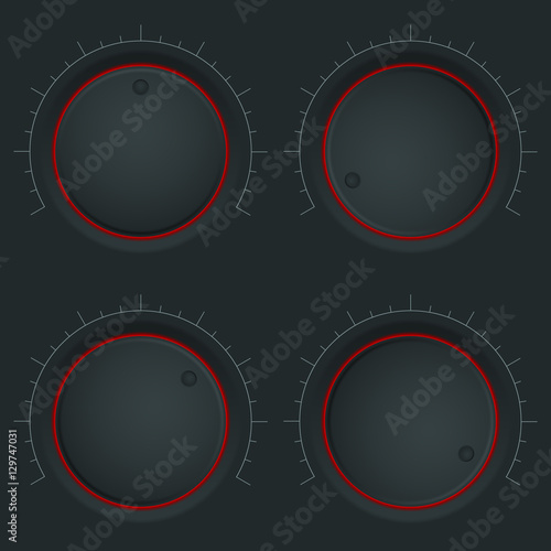 Switch. Black round button knob