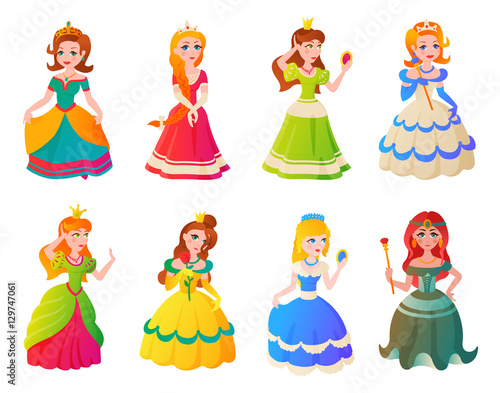 Princess character vector set