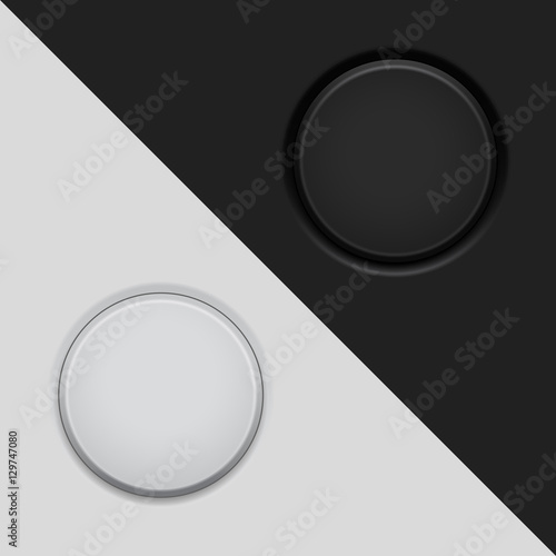 Round buttons. Black and white