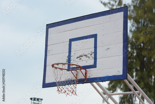 Basketball hoop in the public arena