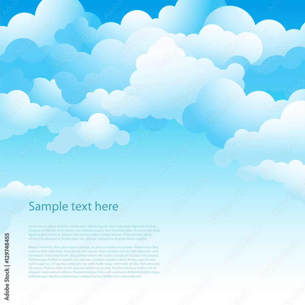 Blue Sky With Clouds Stock Vector Adobe Stock Blue Sky With Clouds Stock Vector Adobe Stock