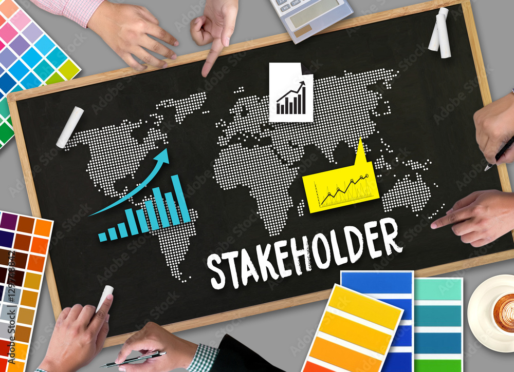 Obraz premium STAKEHOLDER , stakeholder engagement concept , stakeholders, st