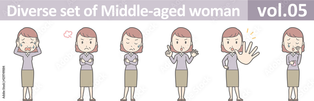Diverse set of middle-aged woman , EPS10 vector format vol.05