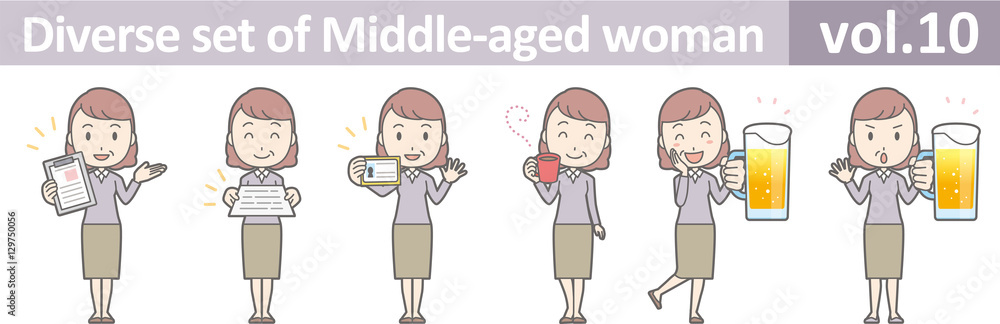 Diverse set of middle-aged woman , EPS10 vector format vol.10