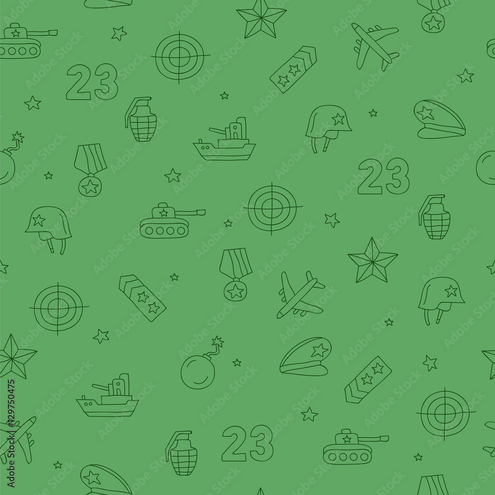 Seamless pattern of military icons Seamless pattern of military icons