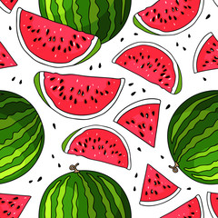 Deken met foto Watermeloen patronen Vector watermeloen patroon zomerfruit  © chekart