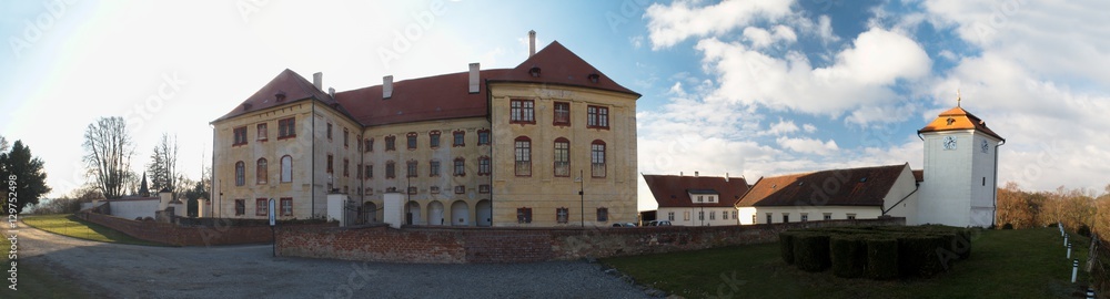 Obraz premium Castle in town Kunstat in Moravia in Czech Republic