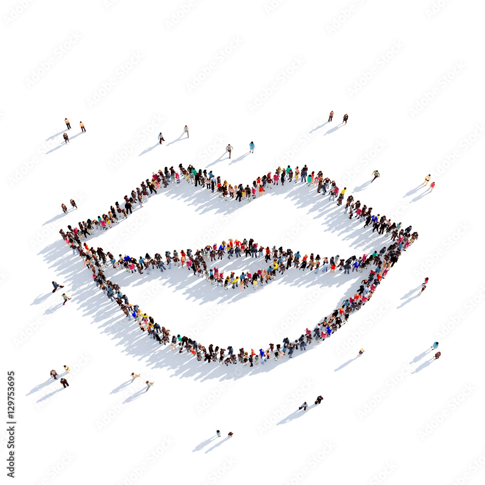 lips beauty people 3d