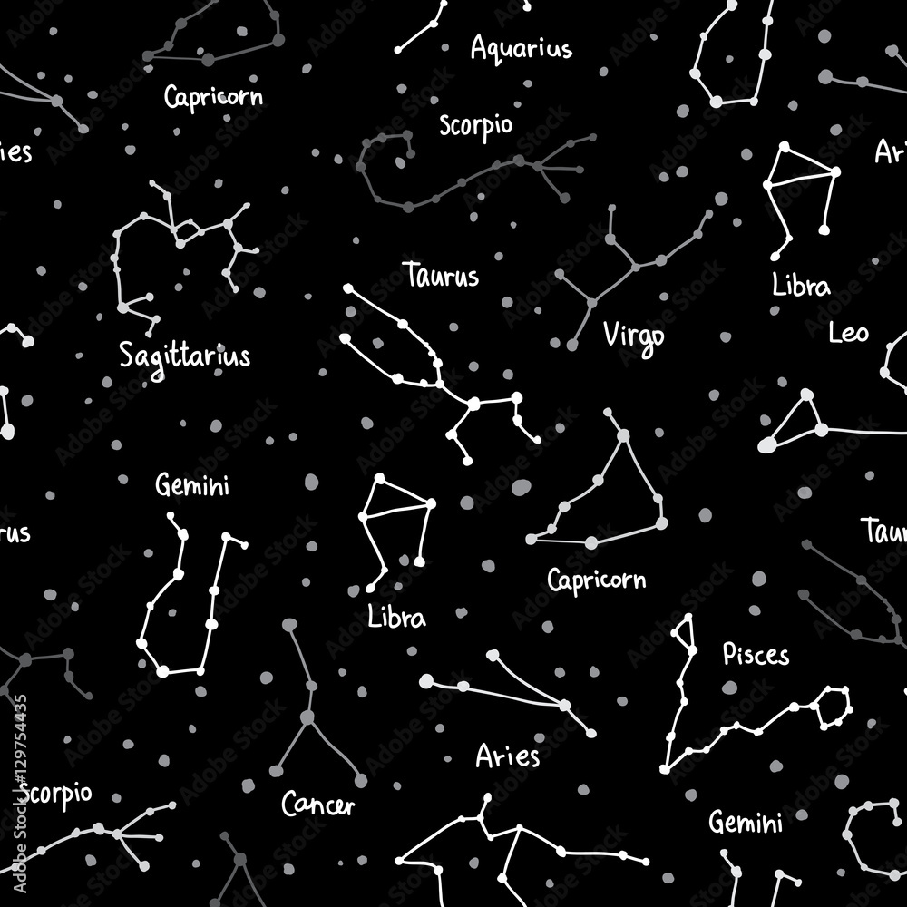 Seamless vector pattern of different constellations Seamless vector pattern of different constellations