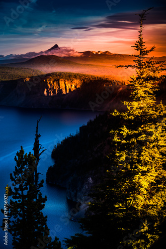 Mt Thielsen at Sunrise Oregon Landscape Vertical Composition