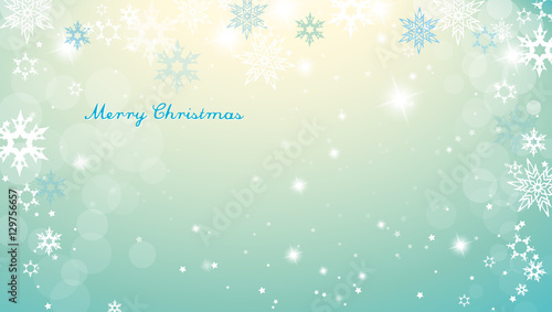 Christmas silver background with snowflakes and decent blue Merr