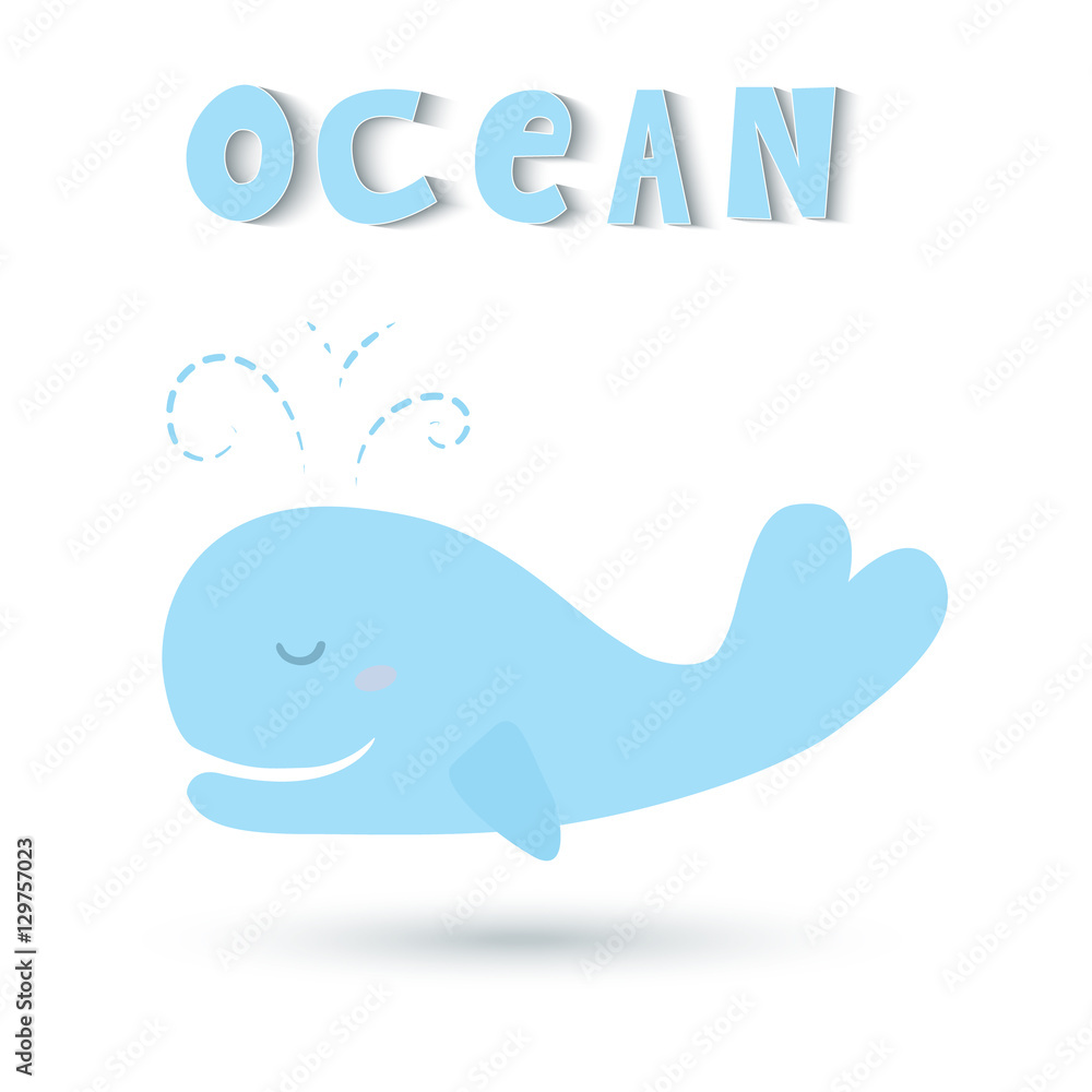 Blue whale, Hand drawn vector illustration Blue whale, Hand drawn vector illustration