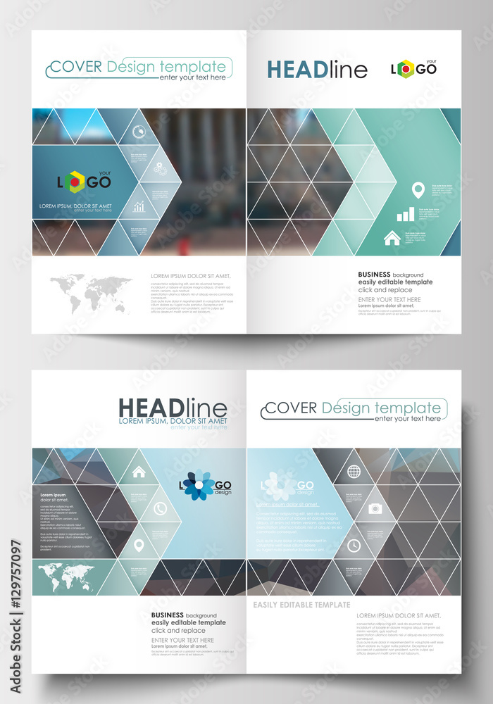 Business templates for brochure, magazine, flyer, booklet or annual report. Cover design vector template, flat layout in A4 size. Abstract modern background, blurred image, urban landscape.