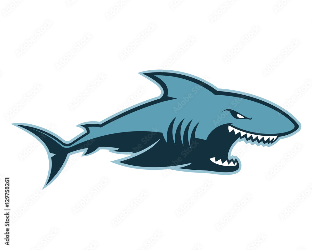 Naklejka premium Shark logo mascot