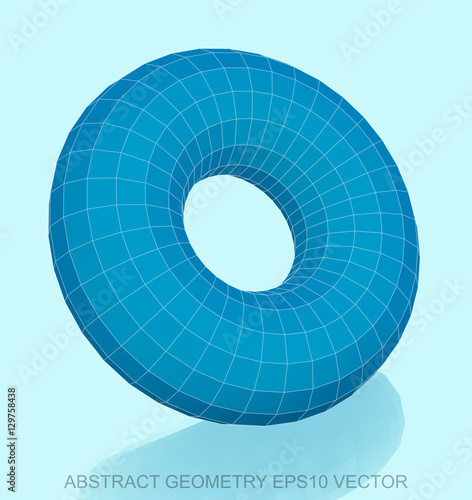 Abstract stereometry: low poly Blue Torus. EPS 10, vector.