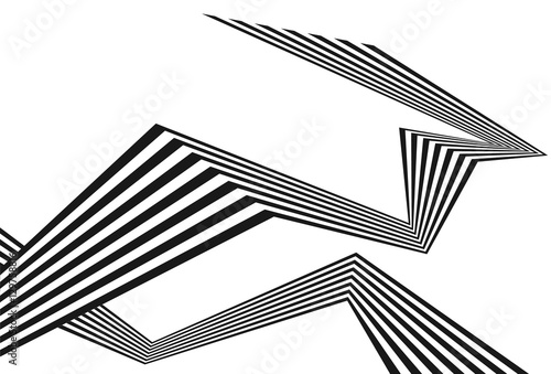 Vector abstract background. Black stripes background for modern design. Effect of optical illusions.