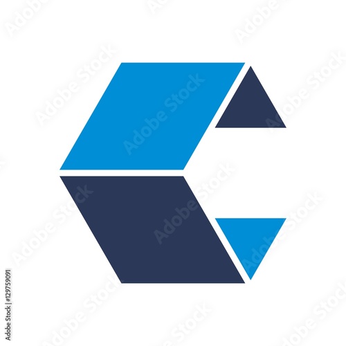 lettermark logo of letter c. cube logo. box logo. template vector. icon.
