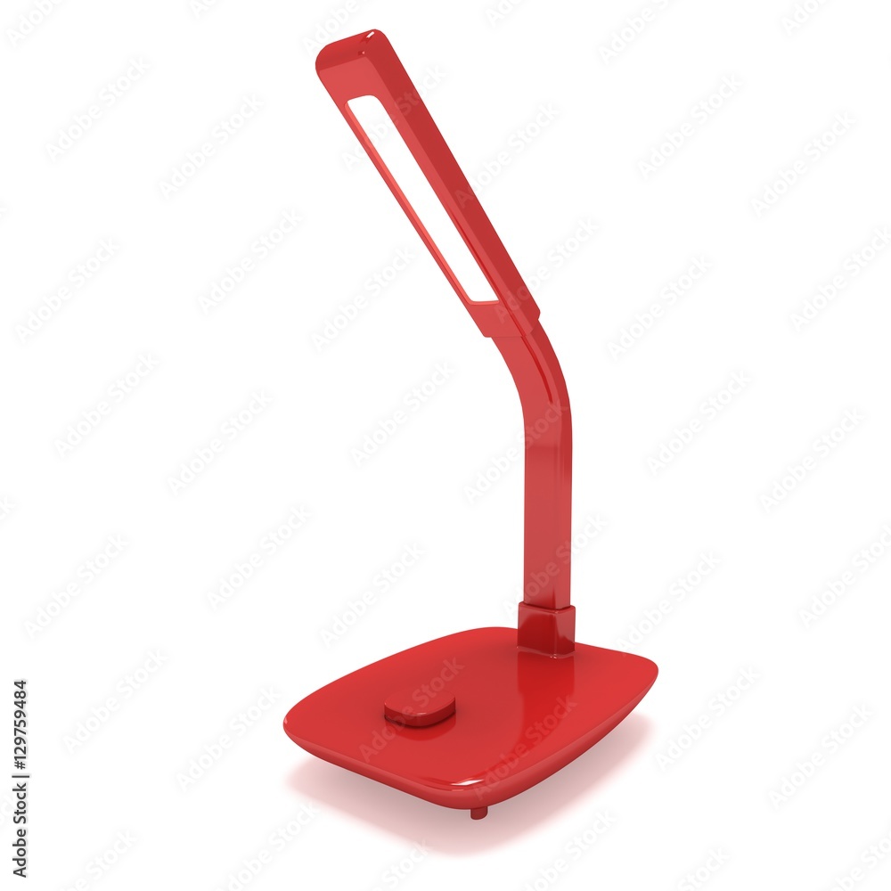 Led Sensor Desk Red Lamp. 3D render isolated on white background. Template for Object Presentation. Led Sensor Desk Red Lamp. 3D render isolated on white background. Template for Object Presentation.