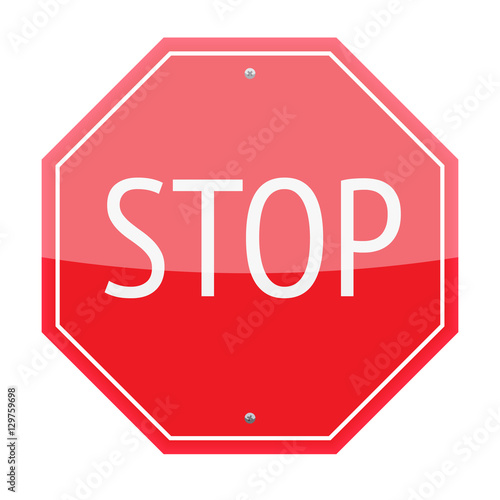 Stop sign isolated on white background