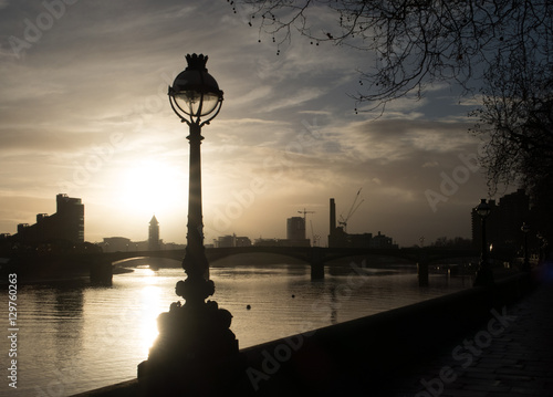 Canvas Print Battersea bridge from the embankment