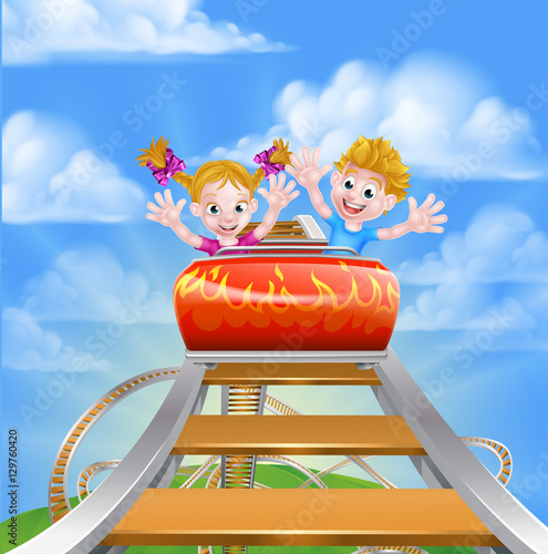 Cartoon Theme Park Roller Coaster