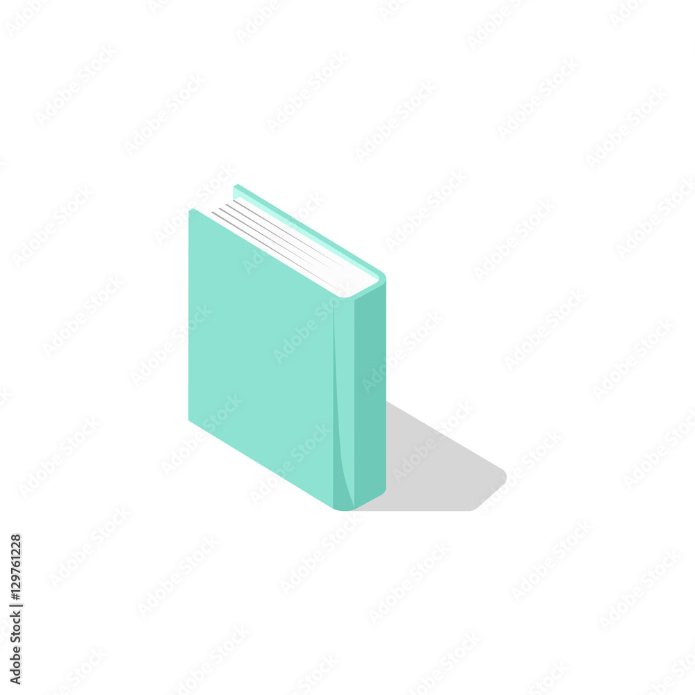 Vector illustration isometric book icon in flat design style isolated on white background. Vector illustration isometric book icon in flat design style isolated on white background.