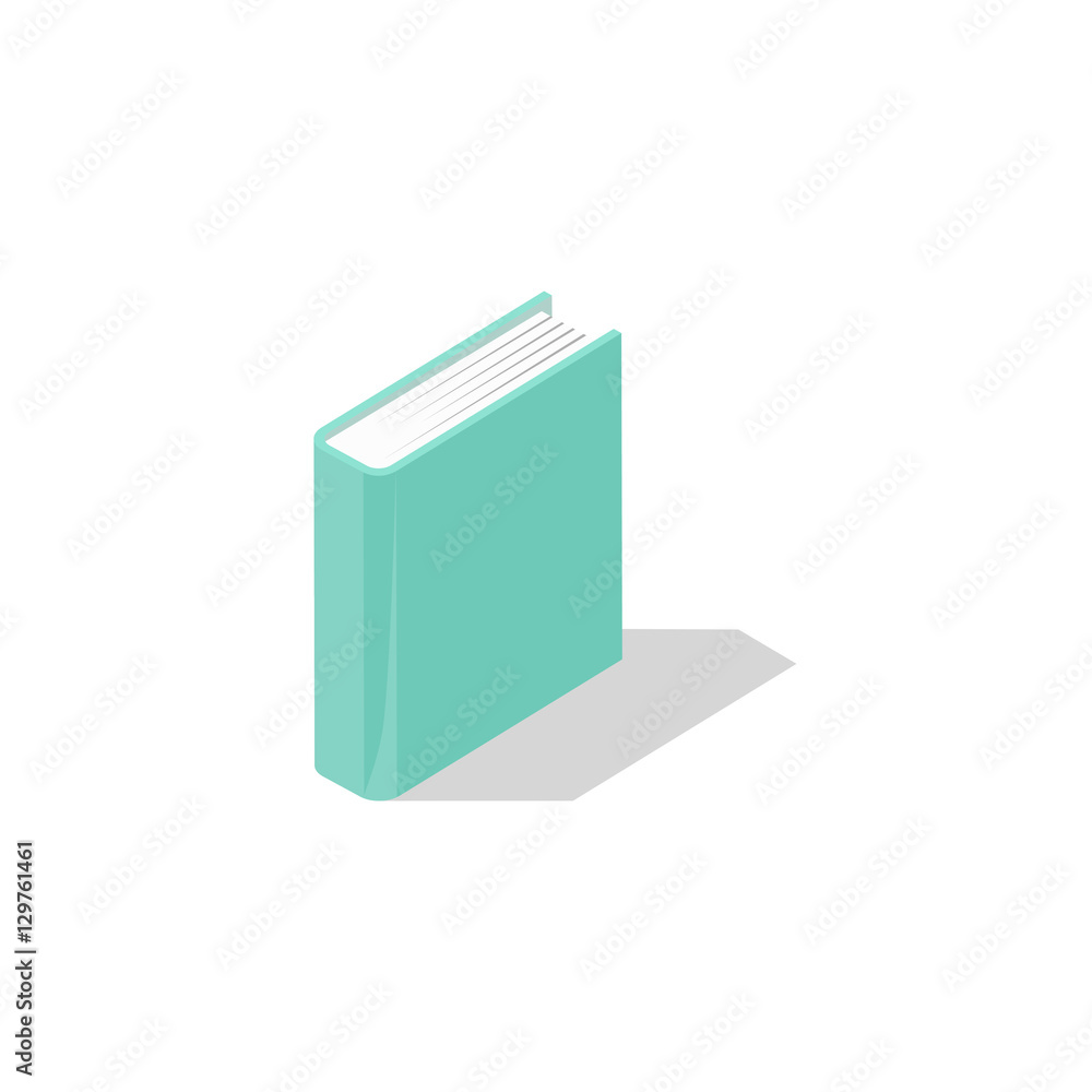 Vector illustration isometric book icon in flat design style isolated on white background. Vector illustration isometric book icon in flat design style isolated on white background.
